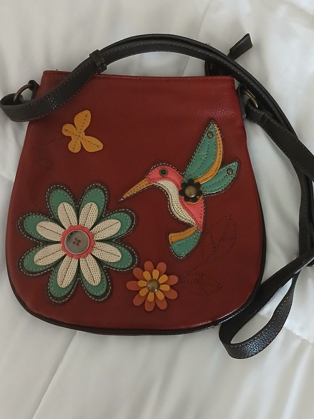 CHALA Women Bags Red Floral Hummingbird Crossbody Bag